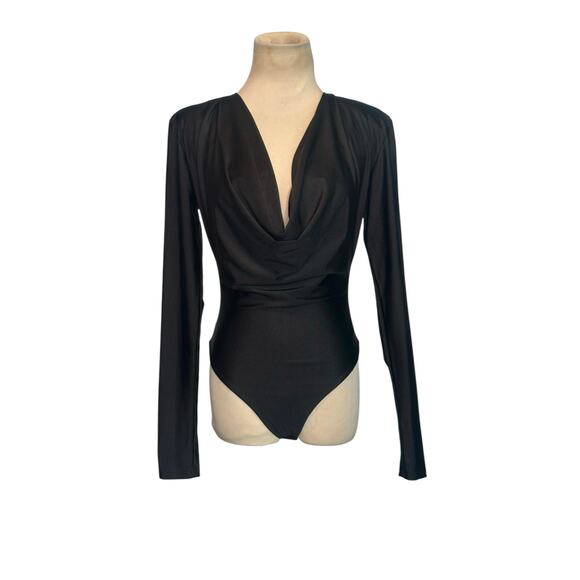 And Now This black long sleeves cowl neck bodysuit size XS - Picture 7 of 14